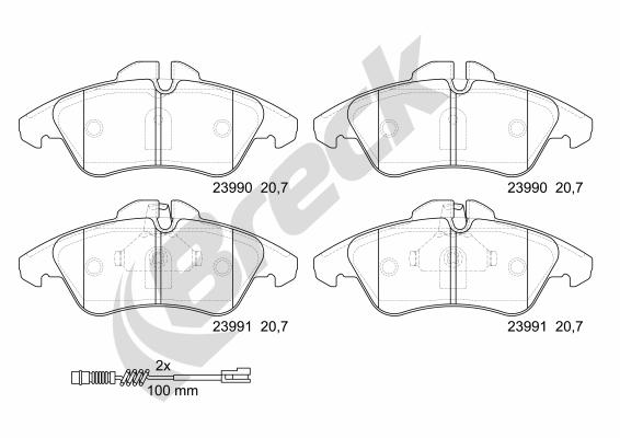 Set placute frana,frana disc 23990 00 703 10 BRECK